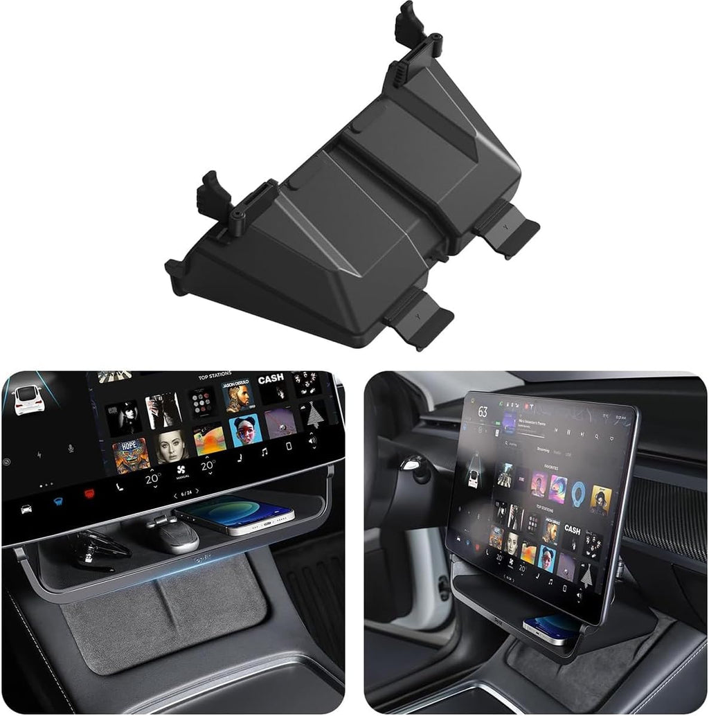 Under Screen Organizer for Tesla Model 3/Y Center Console Storiage Box Tray for Tesla Model Y(Juniper) and Model 3(Highland) Accessories 2021-2026