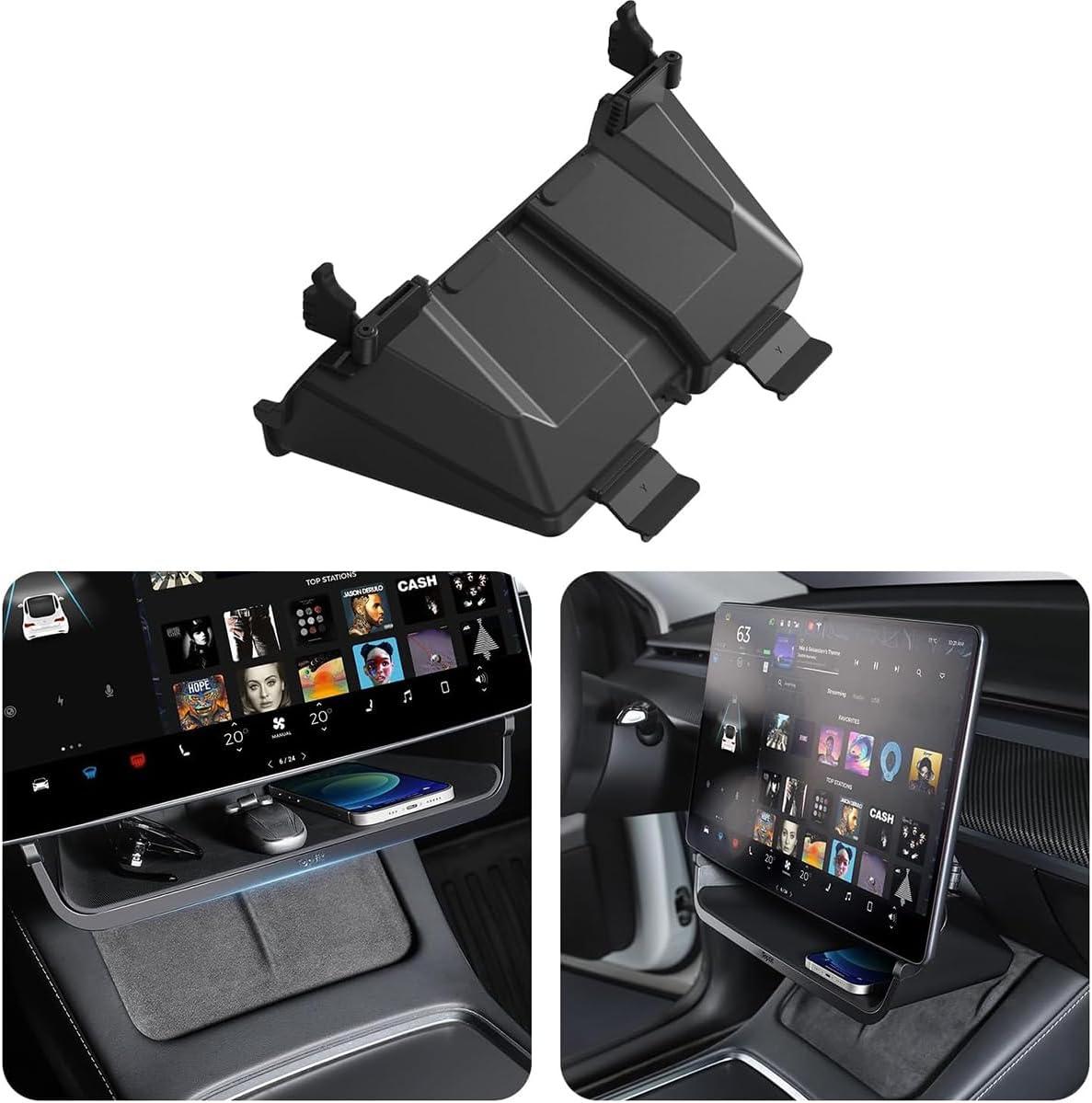 Under Screen Organizer for Tesla Model 3/Y Center Console Storiage Box Tray for Tesla Model Y(Juniper) and Model 3(Highland) Accessories 2021-2026