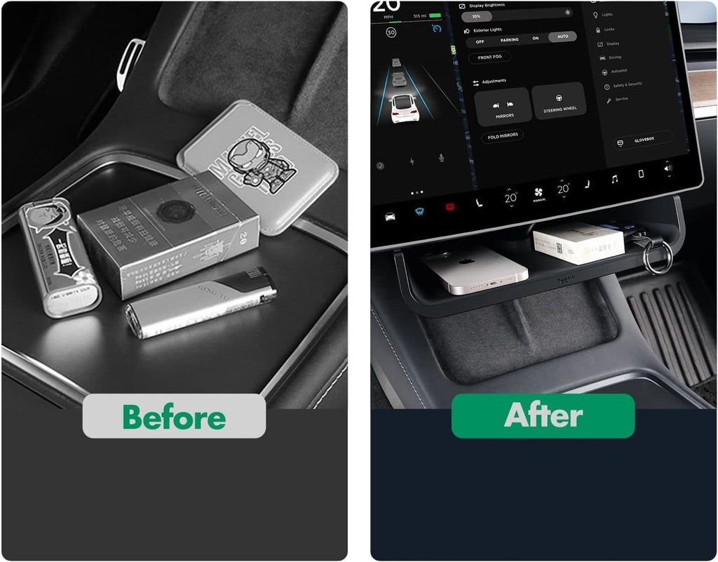 Under Screen Organizer for Tesla Model 3/Y Center Console Storiage Box Tray for Tesla Model Y(Juniper) and Model 3(Highland) Accessories 2021-2026