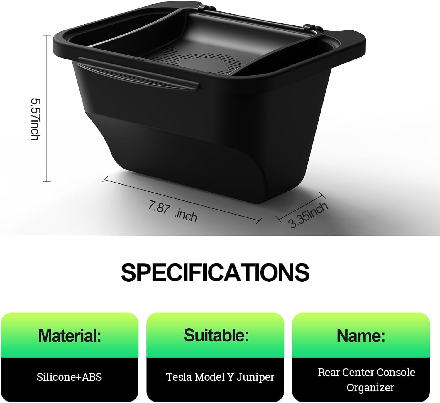 New Tesla Model Y Rear Center Console Organizer Tray Silicone Storage Box 2nd Row Seat Organizer Container Tesla Model Y Juniper Accessories 2025-2026