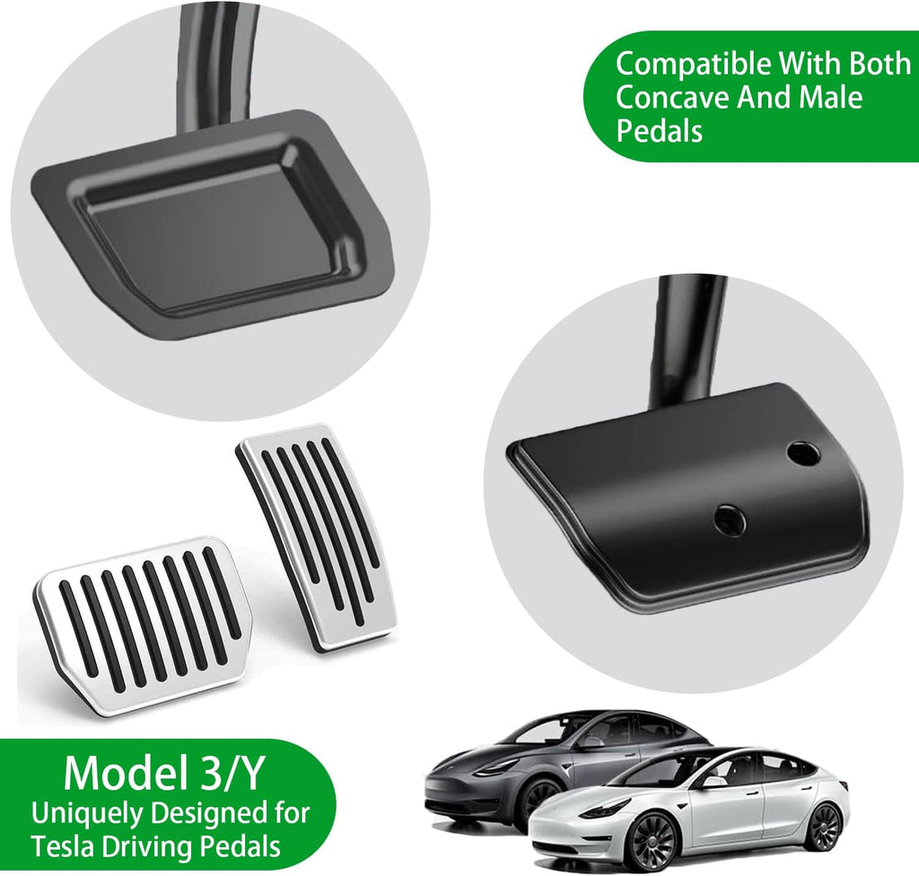 Tesla Performance Pedal Pads Cover Foot Aluminum Non-Slip Pedals for Model Y(Juniper) Model 3(Highland) and Tesla Model 3/Y 2017-2026