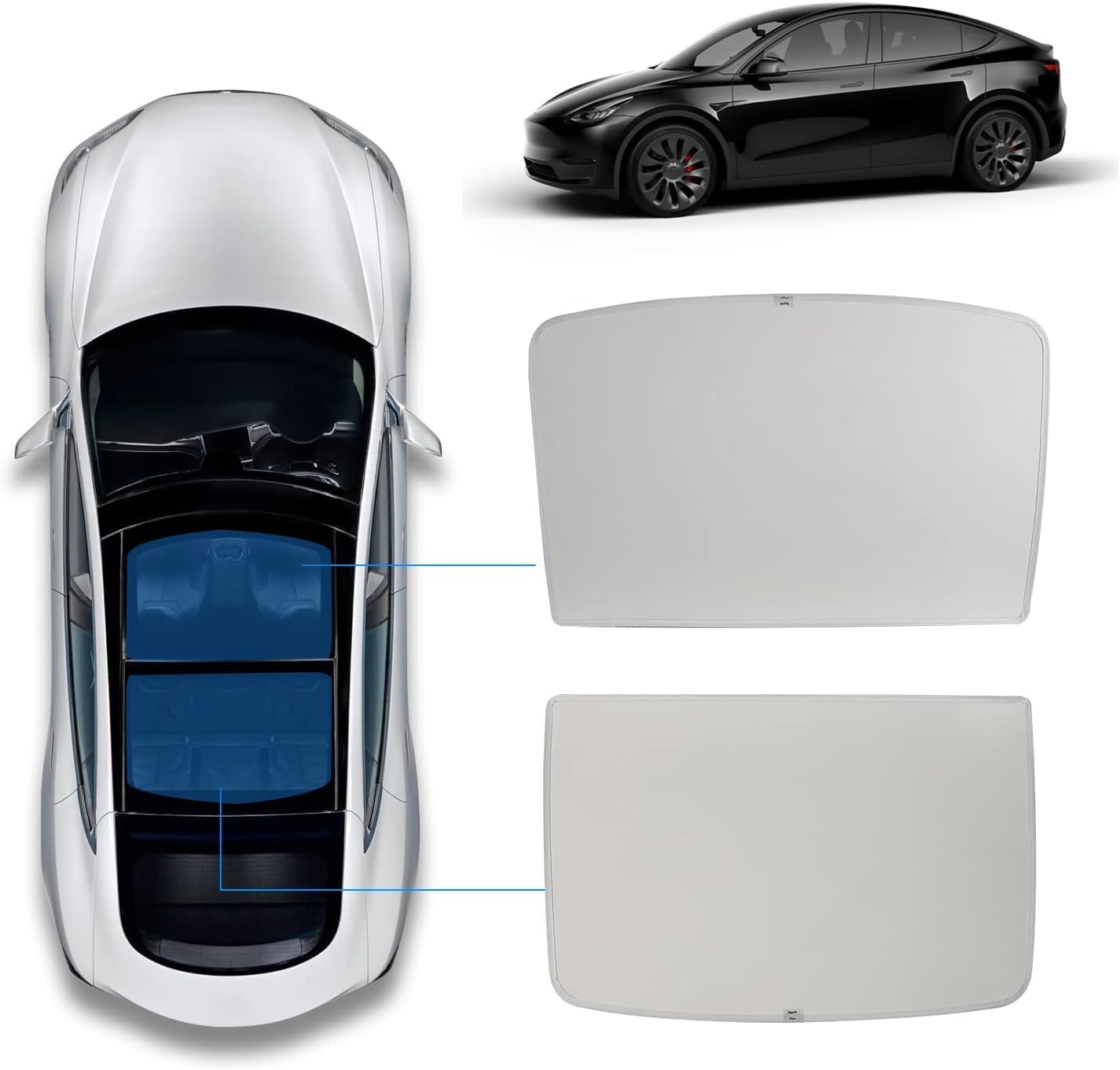 Model Y Sunshade Roof Window Insulation UV Rays Protection Sun Shade for Tesla Model Y Heat Blocking Shades Shading Rate 99%