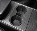 Tesla Model 3 Model Y Water Cup Holder Insert Center Console Slot Slip Limit Clip Rubber Kit no More Spilled Drinks(Black)