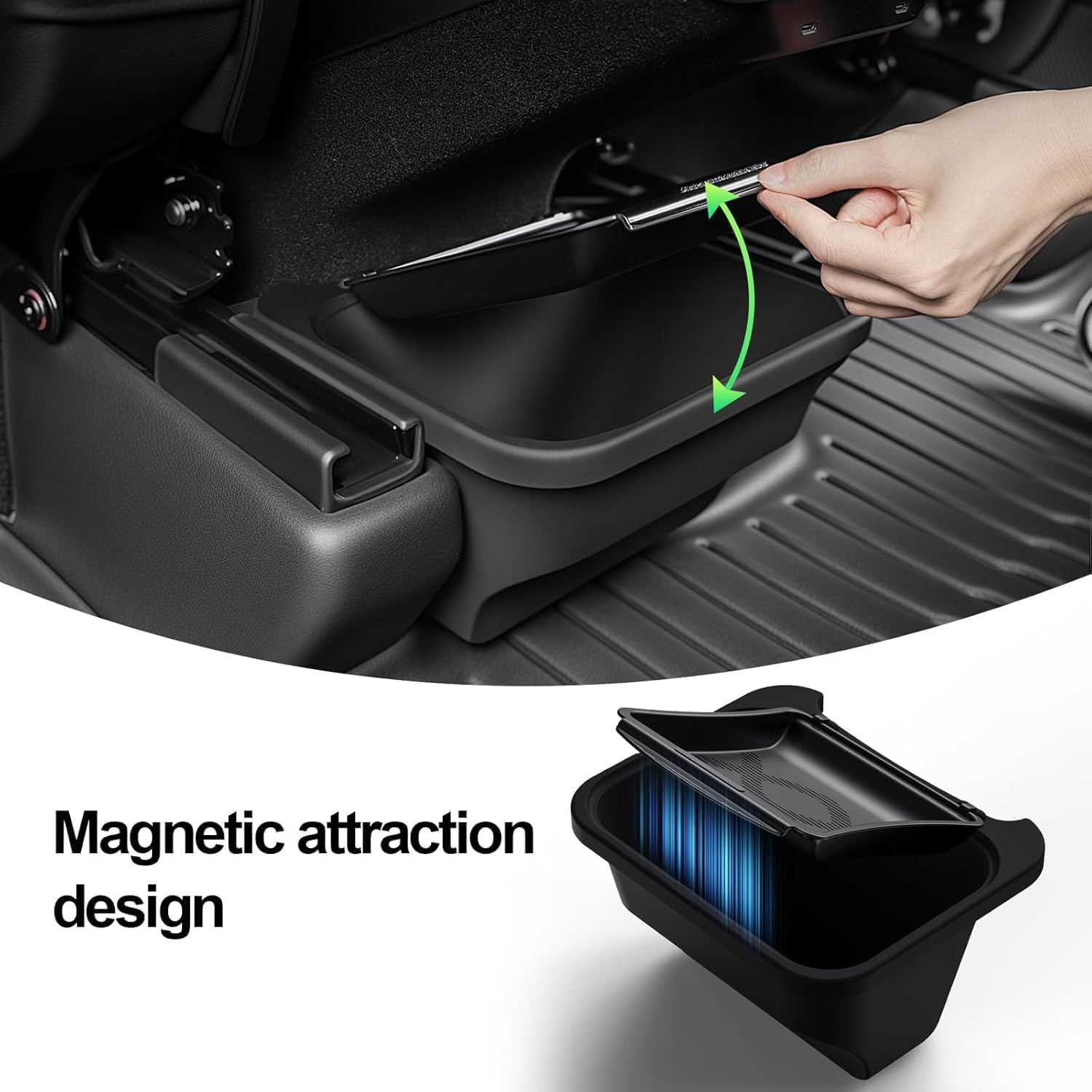 New Tesla Model Y Rear Center Console Organizer Tray Silicone Storage Box 2nd Row Seat Organizer Container Tesla Model Y Juniper Accessories 2025-2026