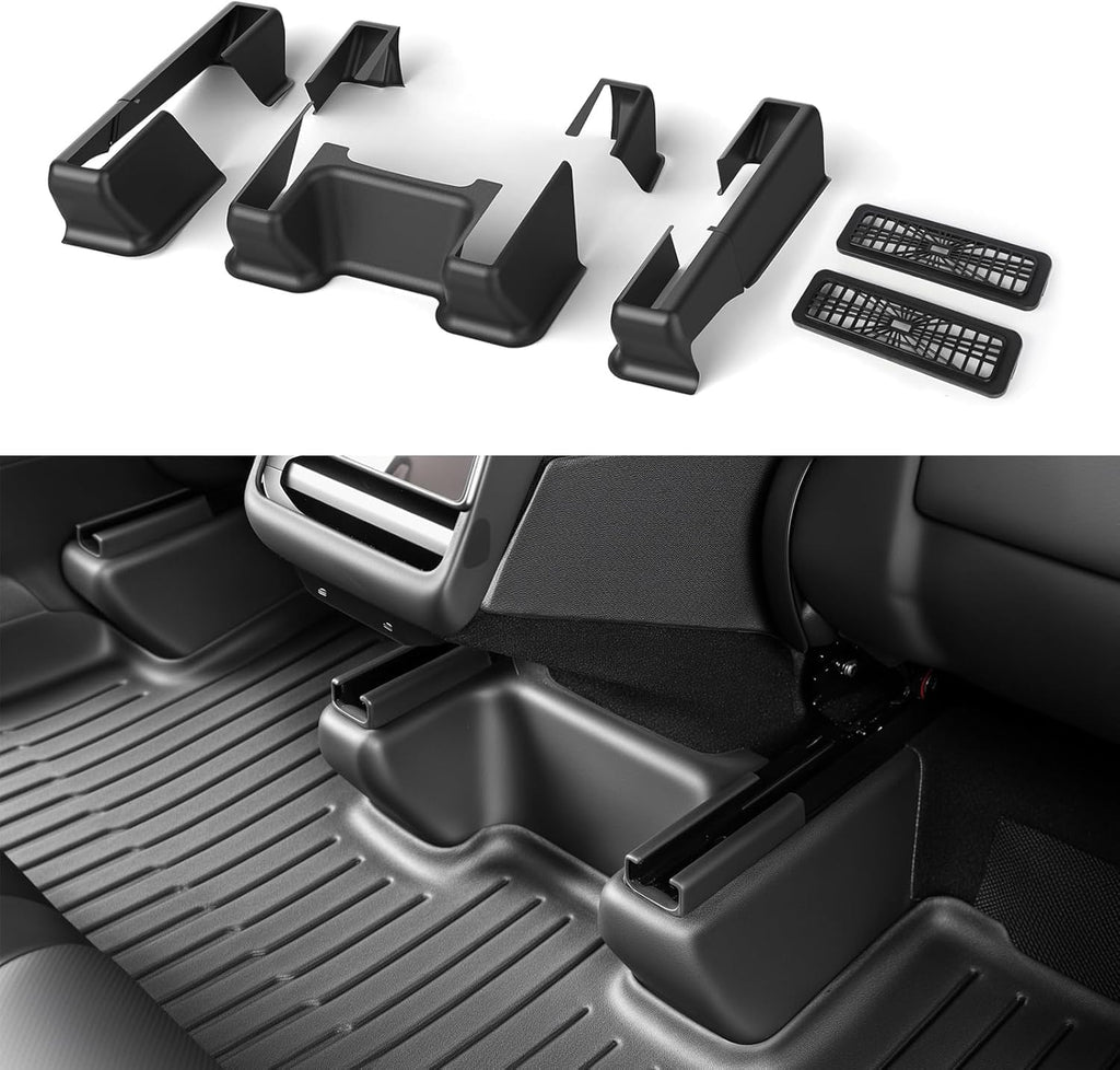 New Model Y Underseat Protector TPE 2nd Row Kick Cover Under Seat Slide Fleece Protector Accessories for Tesla New Model Y (Juniper) Interior Accessories 2025-2026
