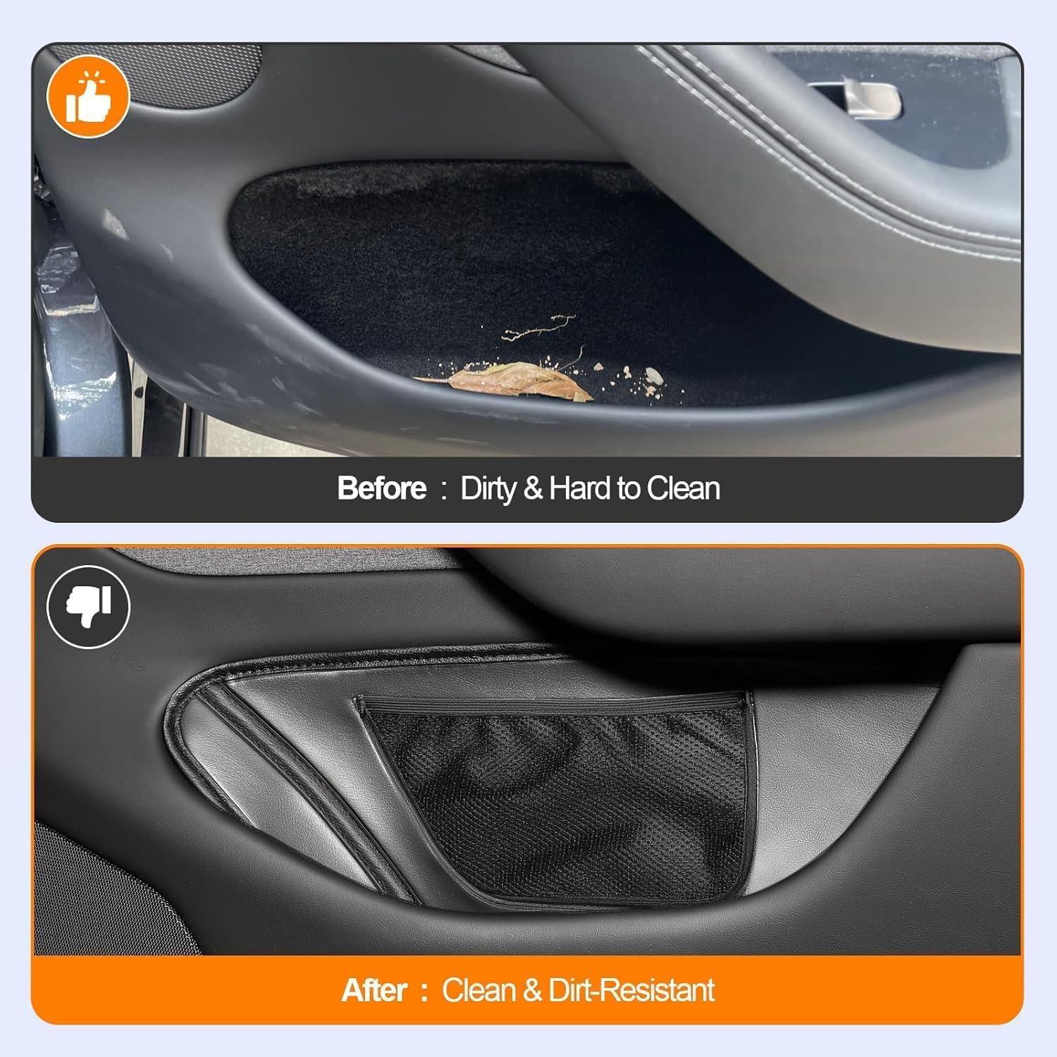 Tesla New Model Y (Juniper) Door Side Organizers PU Leather Door Storage Box Set Suitable for Model Y Interior Accessories, 4-Piece Set