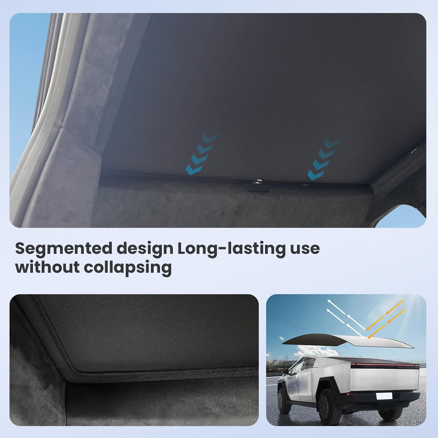 2025 Upgraded Cybertruck Roof Sunshade Heat-Insulating, UV-Protective, Nano-Reflective Interior Accessories for Tesla Cybertruck 2024-2025