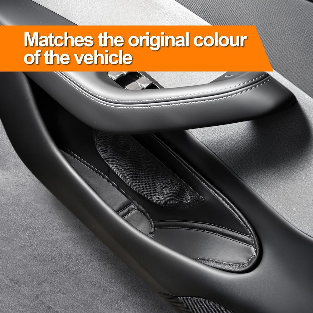 Tesla New Model Y (Juniper) Door Side Organizers PU Leather Door Storage Box Set Suitable for Model Y Interior Accessories, 4-Piece Set