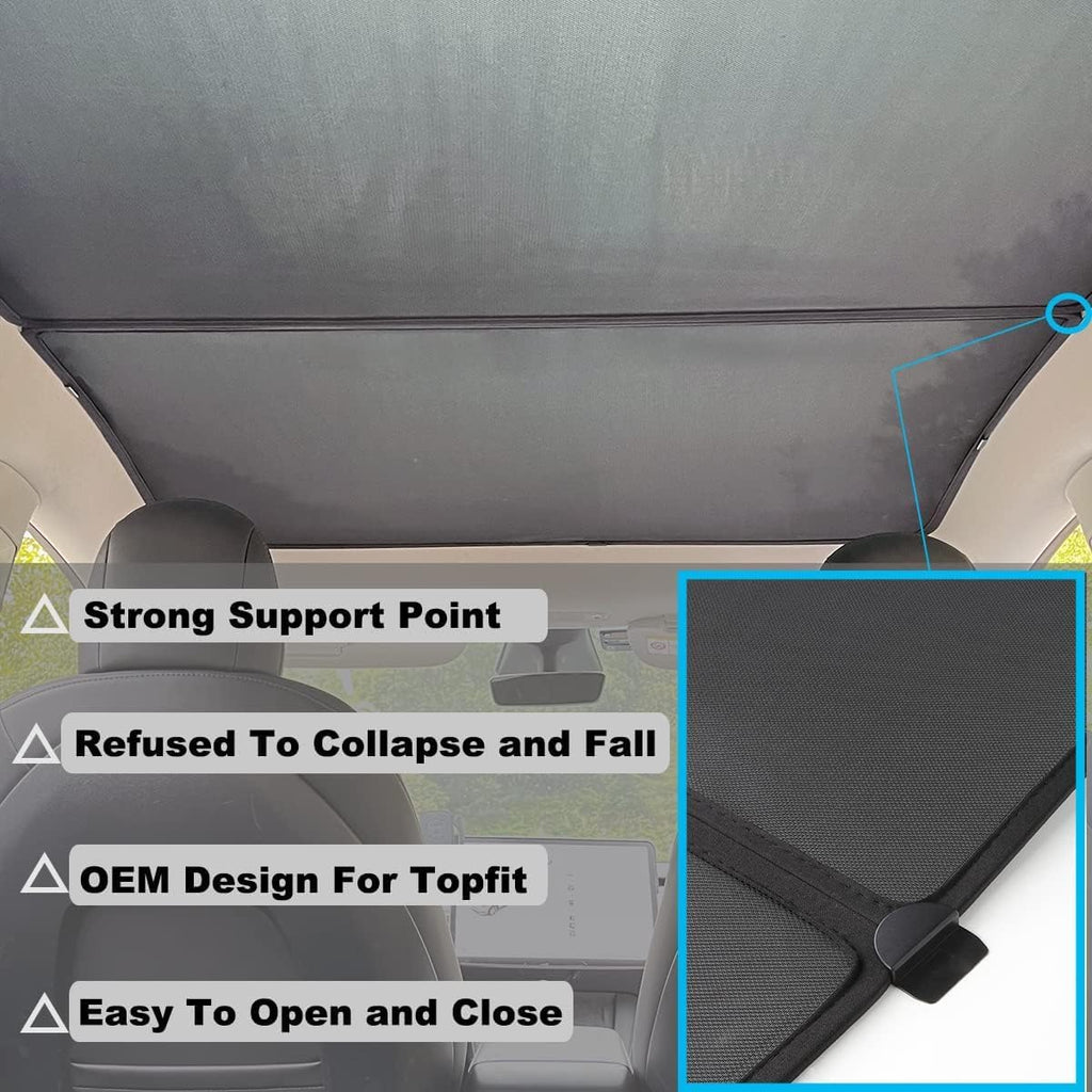 Model Y Sunshade Roof Window Insulation UV Rays Protection Sun Shade for Tesla Model Y Heat Blocking Shades 2017-2024