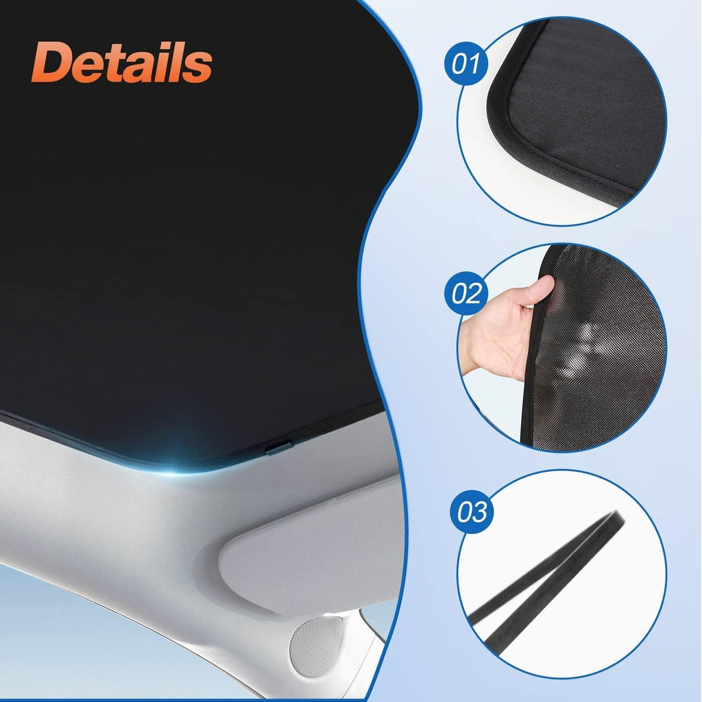 Model Y Sunshade Roof Window Insulation UV Rays Protection Sun Shade for Tesla Model Y Heat Blocking Shades Shading Rate 99%