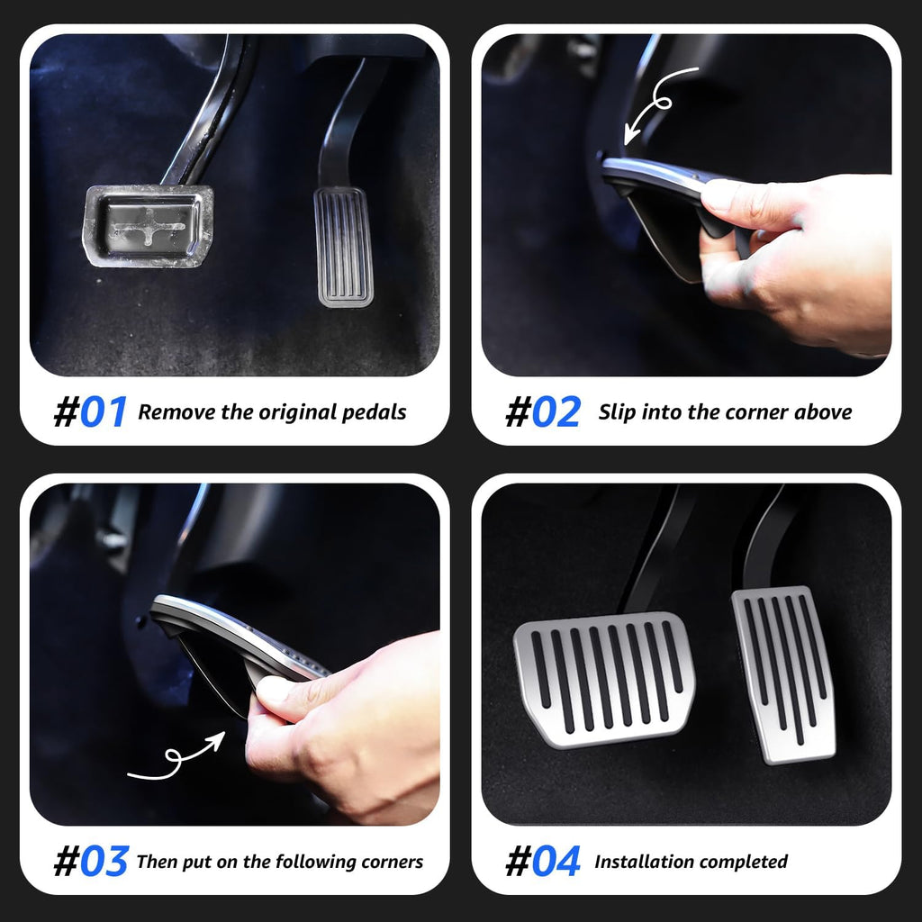 Tesla Performance Pedal Pads Cover Foot Aluminum Non-Slip Pedals for Model Y(Juniper) Model 3(Highland) and Tesla Model 3/Y 2017-2026