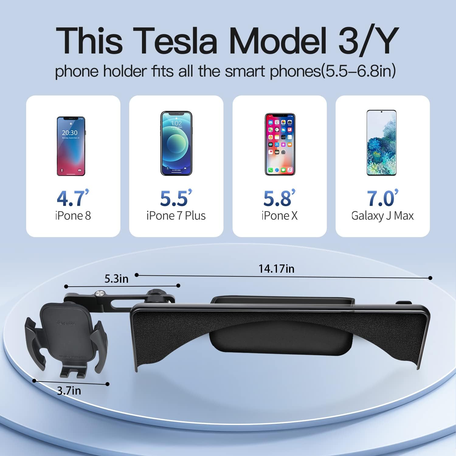 Tesla Model 3 Y Monitor Magnetic Phone Mount and Sunglasses case Fixed Clip Safety Car Cell Phone Holder Stand for Tesla Accessories 2017-2024