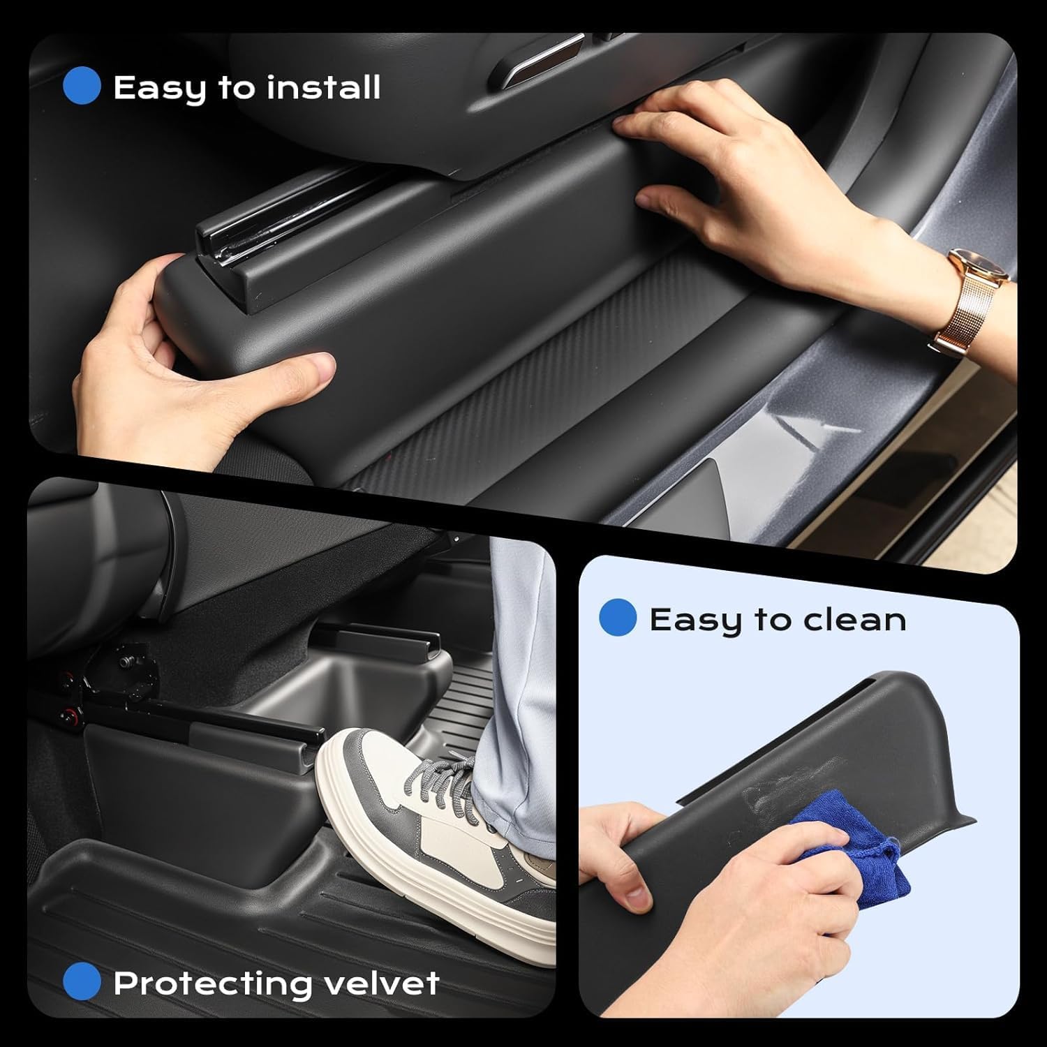 New Model Y Underseat Protector TPE 2nd Row Kick Cover Under Seat Slide Fleece Protector Accessories for Tesla New Model Y (Juniper) Interior Accessories 2025-2026