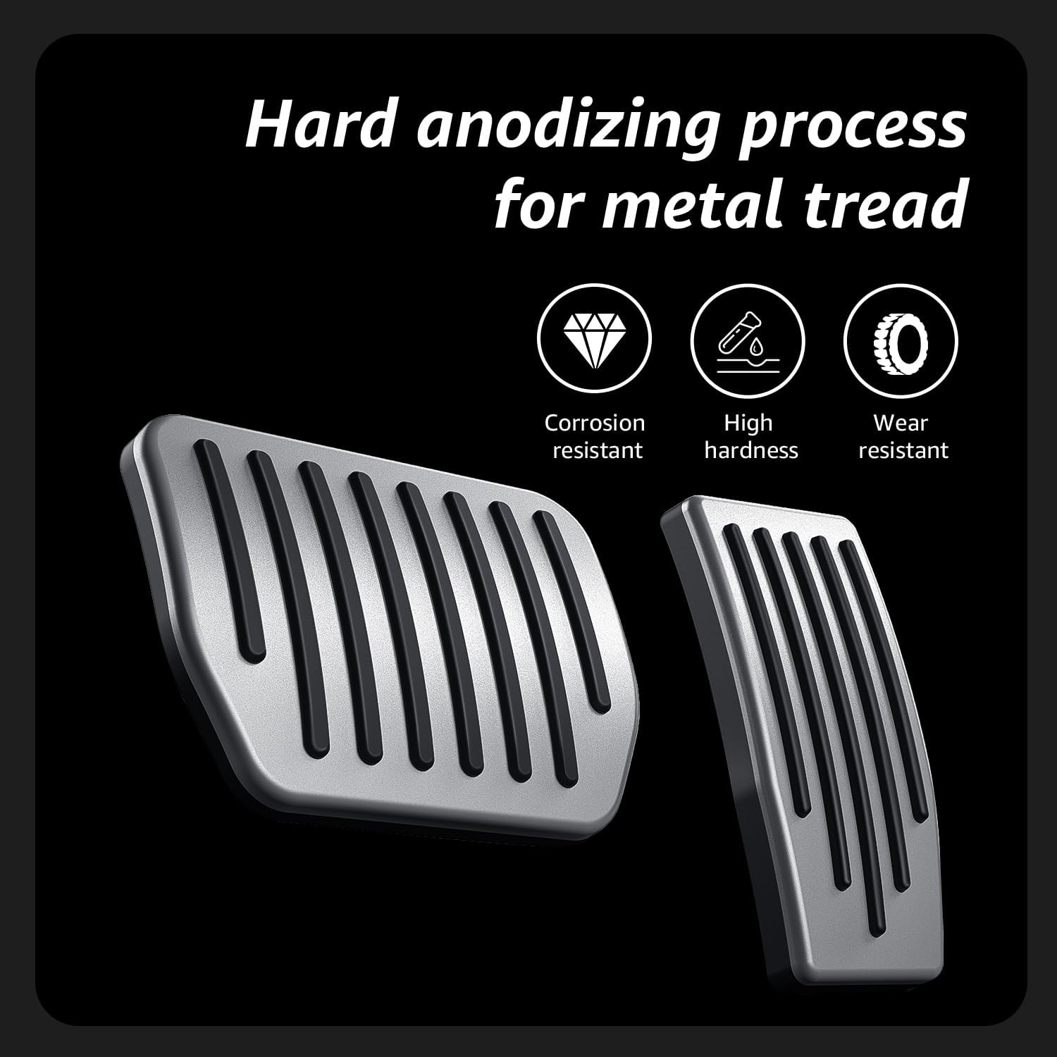 Tesla Performance Pedal Pads Cover Foot Aluminum Non-Slip Pedals for Model Y(Juniper) Model 3(Highland) and Tesla Model 3/Y 2017-2026