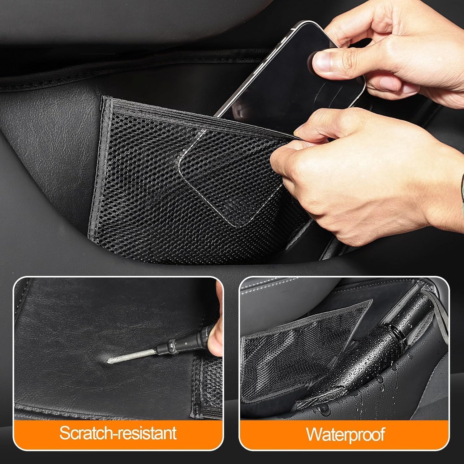 Tesla New Model Y (Juniper) Door Side Organizers PU Leather Door Storage Box Set Suitable for Model Y Interior Accessories, 4-Piece Set