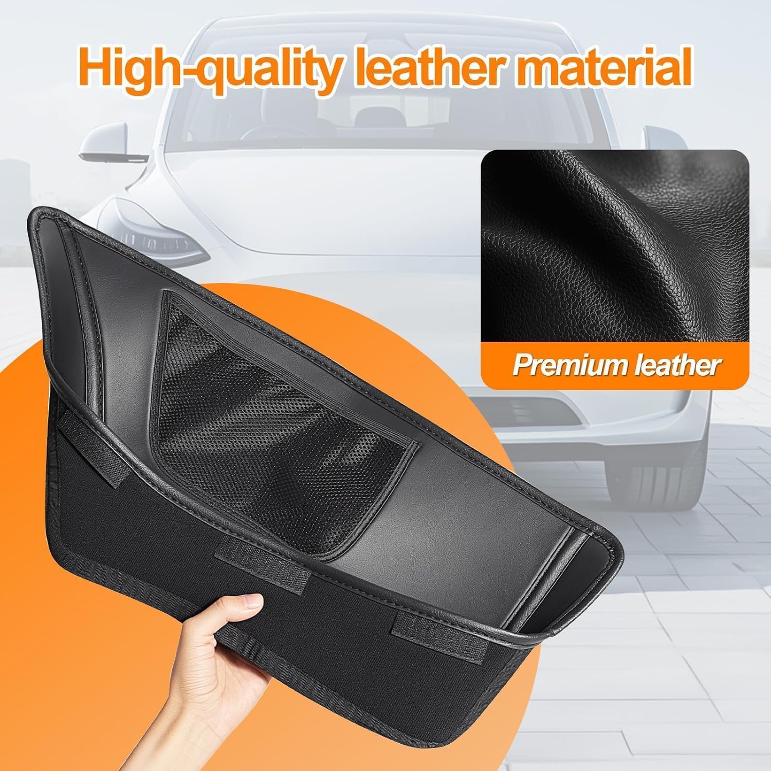 Tesla New Model Y (Juniper) Door Side Organizers PU Leather Door Storage Box Set Suitable for Model Y Interior Accessories, 4-Piece Set