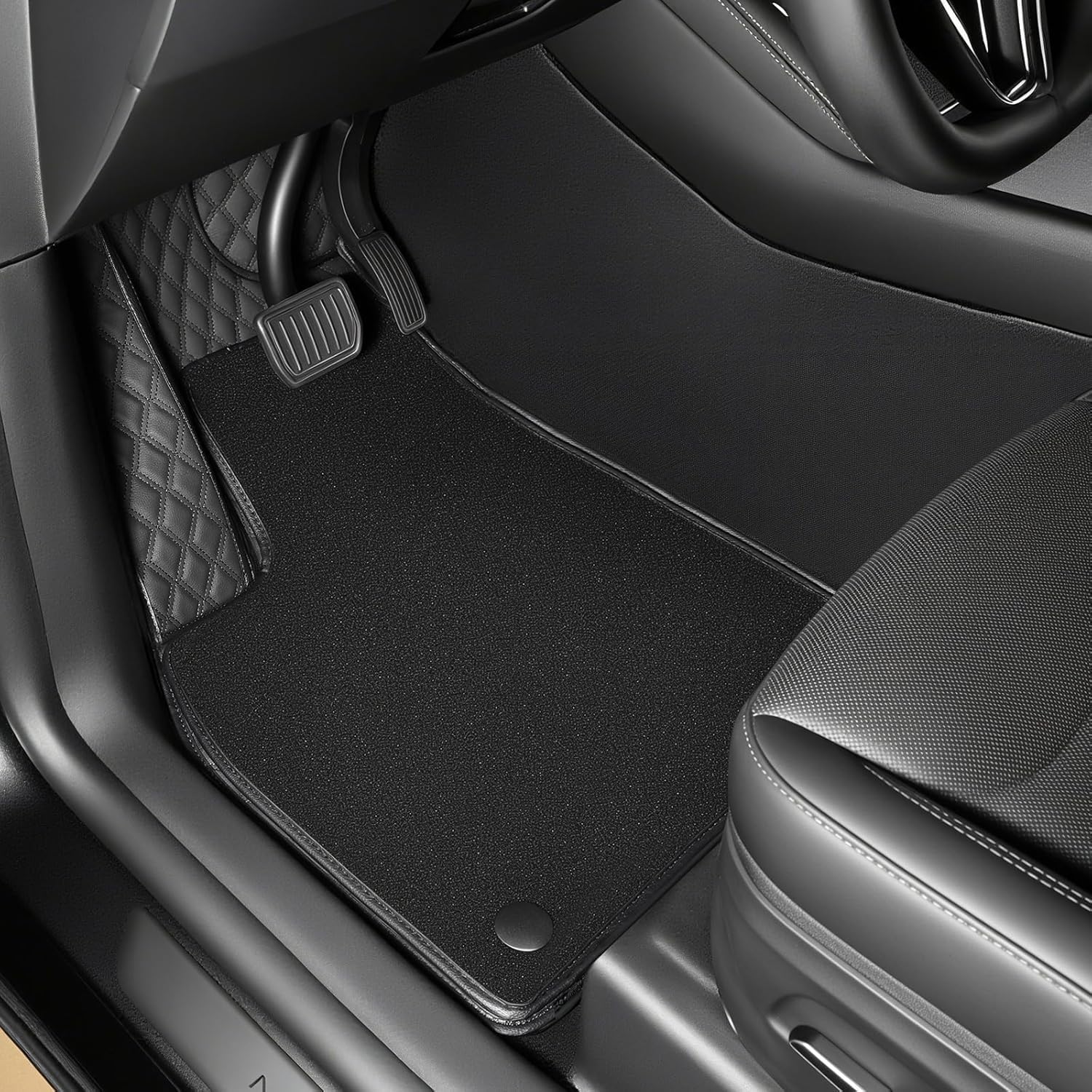 Floor Mats for Tesla New Model Y Juniper PU Leather Floor Mats for Tesla Model Y Accessories 2025-2026