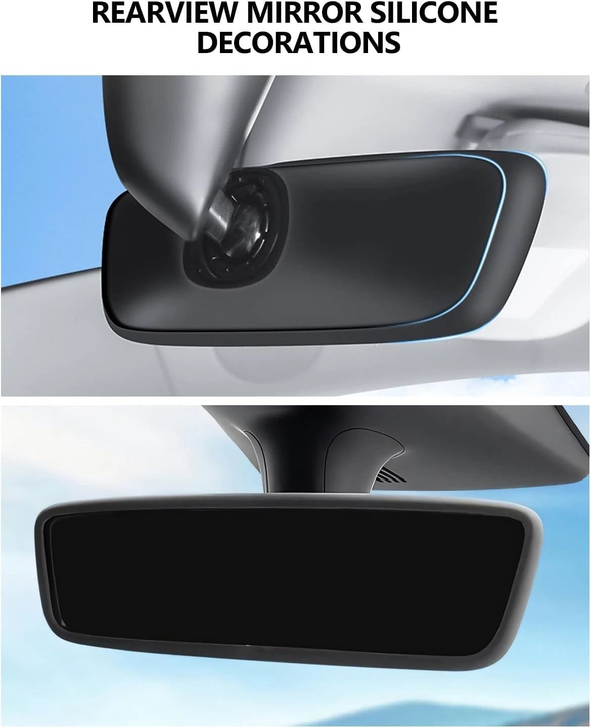 TSLARTS Tesla Model 3/Y 3-in-1 Interior Upgrade Set – Screen Frame, Mirror Cover & Door Latch Protectors