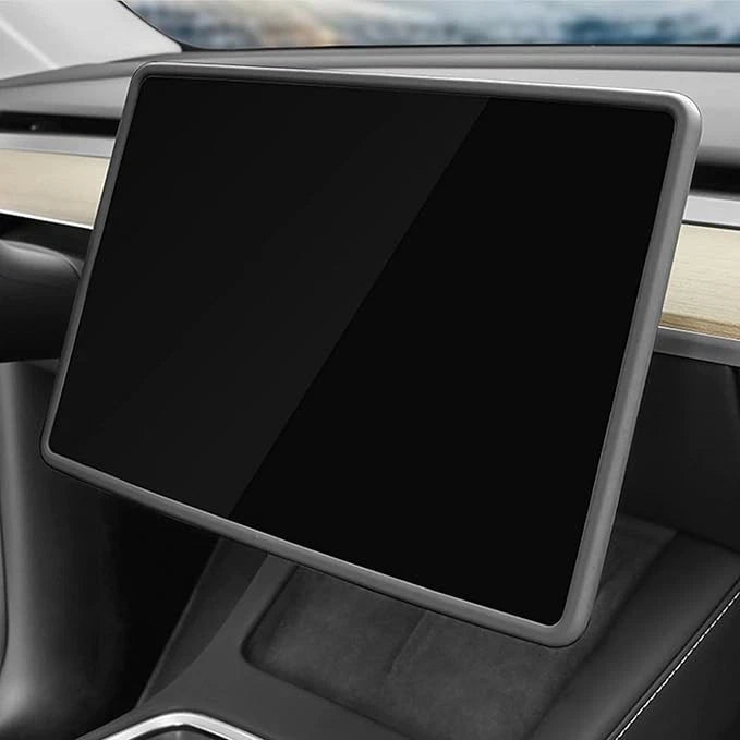 TSLARTS Tesla Model 3/Y 3-in-1 Interior Upgrade Set – Screen Frame, Mirror Cover & Door Latch Protectors