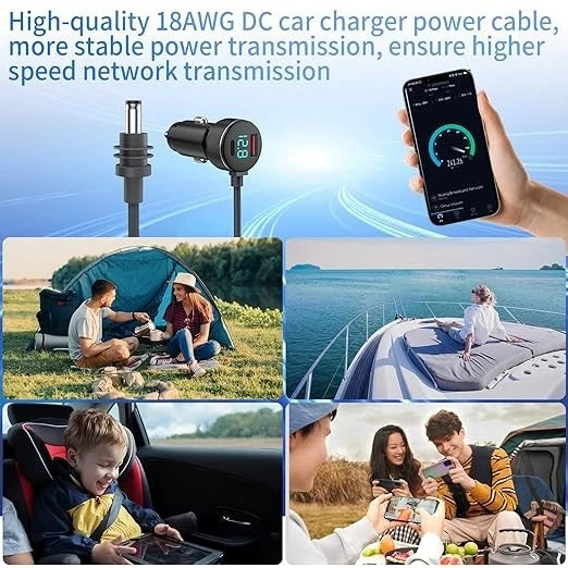 Starlink Mini DC Power Cable Cigarette Lighter Adapter,12V-48V StarLink Mini Car