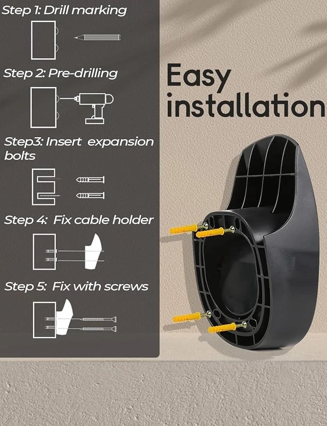 Charger Mount Holder Charging Cable Organizer with Charger Slot for Tesla Motor
