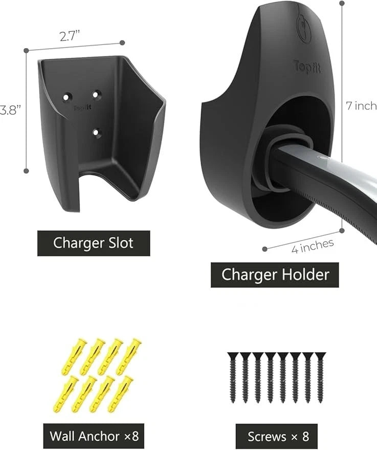 Charger Mount Holder Charging Cable Organizer with Charger Slot for Tesla Motor